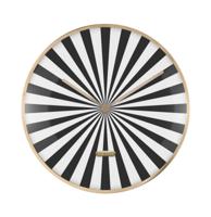 Wall Clock Candy Swirl Dome Zwart Wit
