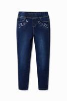 Slim fit jegging met tekeningen - BLUE - 9/10