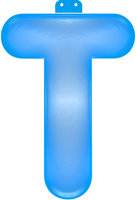 Blauwe opblaasbare letter T