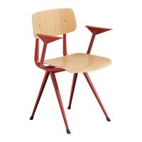 HAY Result Armstoel - Naturel Eiken / Tomato Red - thumbnail