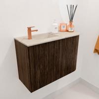 Toiletmeubel Mondiaz Joya Dlux | 61.6 cm | Meubelkleur Walnut | Faye wastafel Frappe Wasbak Links | 1 kraangat