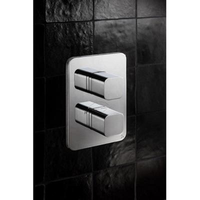 Crosswater Atoll Crossbox - inbouwdeel - met afbouwdeel - 1500 klep - 2 functies - thermostatisch - chroom ATCB1500LBPC/CROSSBOX