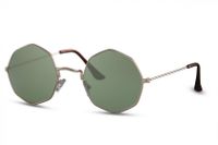 CWI zonnebril rechthoekig unisex volledig omrand goud/groen - thumbnail