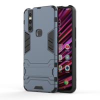 Schokbestendige PC + TPU Case voor VIVO V15 met houder (marineblauw)