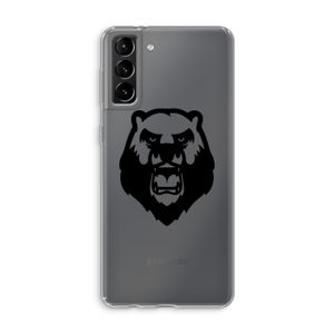 Angry Bear (black): Samsung Galaxy S21 Plus Transparant Hoesje