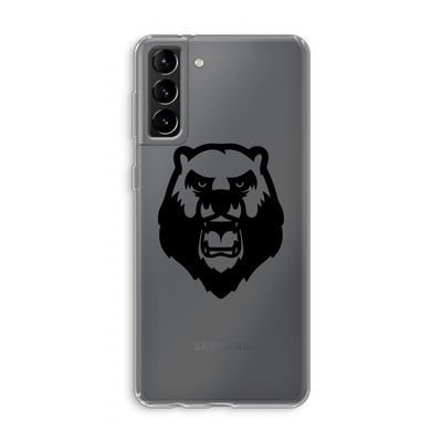 Angry Bear (black): Samsung Galaxy S21 Plus Transparant Hoesje