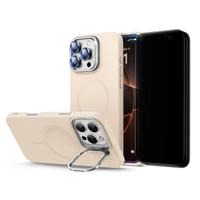 iPhone 16 Pro Cloud Soft Case with Stash Stand Privacy Protection Bundle - Light Tan