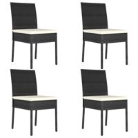 Tuinstoelen 4 st poly rattan zwart