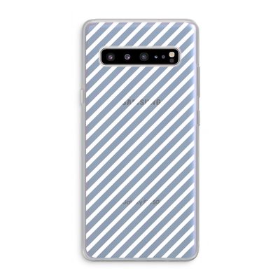 Strepen zwart-wit: Samsung Galaxy S10 5G Transparant Hoesje