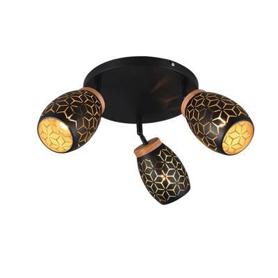 Trio 3-lichts opbouwspotBidar zwart - R61573380