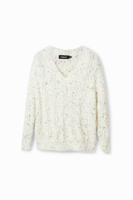Oversized kabeltrui - WHITE - S