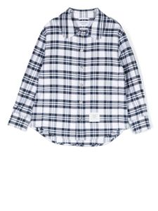 Thom Browne Kids chemise à carreaux - Bleu