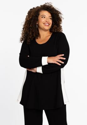 Yoek Tunic Flare Contrast VERO | Zwart | Maat 58/60