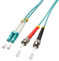 Lindy 1.0m OM3 LC - ST Duplex Glasvezel kabel 1 m Turkoois - thumbnail