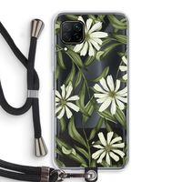 Wit bloemenpatroon: Huawei P40 Lite Transparant Hoesje met koord