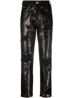 Philipp Plein jean brodé de sequins à taille haute - Noir