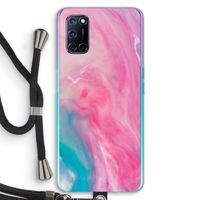 Roze explosie: Oppo A52 Transparant Hoesje met koord