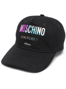 Moschino casquette en coton à logo imprimé - Noir