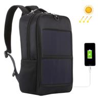 HAWEEL 14W zonnepaneel Power rugzak laptoptas met handvat en Dual USB lading Port(Black)