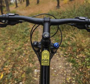 Fiets sticker GPS geel