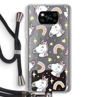 Rainbow Unicorn: Xiaomi Poco X3 NFC Transparant Hoesje met koord