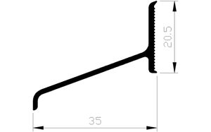 Lekdorpelprofiel 35x21mm (5mtr)