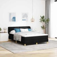 Boxspringbed met matras creme 90x200 cm stof Zwart 140 x 190 cm