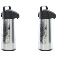 2x stuks koffie/thee thermoskan/isoleerkan RVS 1,9 liter