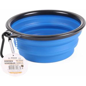 Benson Hondenvoerbak - drinkbak - D13 cm - opbouwbaar - blauw - kattenvoerbak