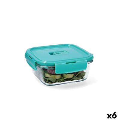 Hermetische Lunchtrommel Luminarc Turquesa Turkoois Glas 760 ml (6 Stuks)