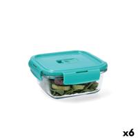 Hermetische Lunchtrommel Luminarc Turquesa Turkoois Glas 760 ml (6 Stuks)