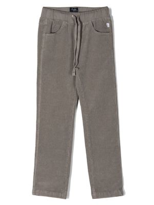 Il Gufo pantalon en velours côtelé à taille élastiquée - Gris