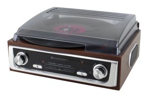 Soundmaster PL196H - Nostalgische platenspeler met radio en ingebouwde speakers