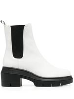 Stuart Weitzman bottines chelsea en cuir à talon épais - Blanc - thumbnail