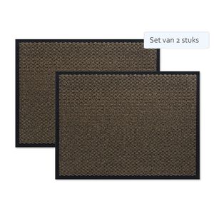 Set van 2 stuks Hamat Deurmat / Schoonloopmat 60x80cm Bruin