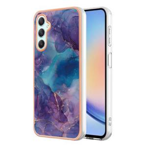 Samsung Galaxy A25 Marmerpatroon Gegalvaniseerd IMD TPU Hoesje - Paars