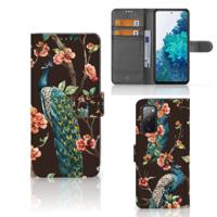 Samsung Galaxy S20 FE | Telefoonhoesje | Met pasjeshouder | Pauw met Bloemen