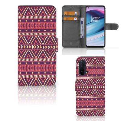 OnePlus Nord CE 5G | Telefoon Hoesje | Aztec Paars | Portemonnee hoesje