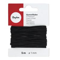 2x Zwart kleding vermaken elastiek op rol 1 mm x 5 meter
