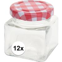 Excellent Houseware Inmaak/weckpotjes - 75 ml - 12x stuks - met draaideksel - mini potjes