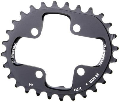 O.symetric Chain ring 28t alu black