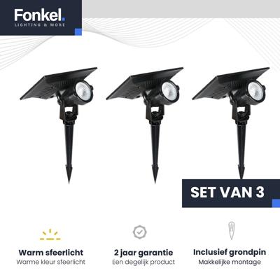 Set 3x Solar LED tuinspot prikspot op zonne energie 5Watt IP65