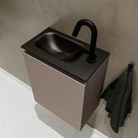 Mondiaz Ture 40cm toiletmeubel smoke met wastafel urban links 1 kraangat - thumbnail