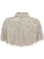 Unreal Fur Bon high-neck cropped cape - Tons neutres