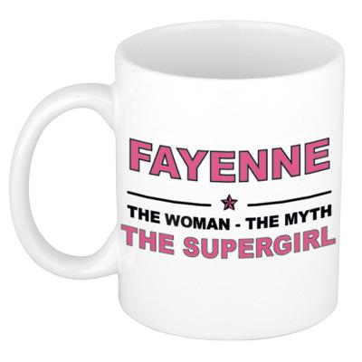 Fayenne cadeau mok - Woman Myth Supergirl - naam koffiemok - 300 ml - collega - moederdag
