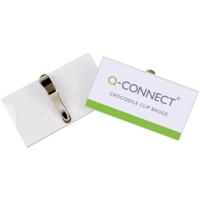 Q-CONNECT badge met krokodillenklem 75 x 40 mm, doos van 25 stuks