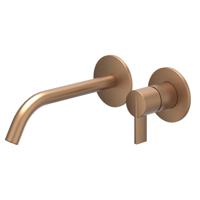 IVY Pact Wastafelmengkraan - 2-gats - inclusief inbouw - wandmontage - gebogen uitloop - coldstart - Geborsteld mat koper PVD SW1030894 SW1030902 IVY Pact Wastafelmengkraan - 2-gats - inclusief inbouw - wandmontage - gebogen uitloop - coldstart - Geborsteld mat koper PVD SW1030894 SW1030902