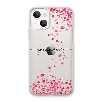 Hartjes en kusjes: iPhone 13 mini Transparant Hoesje