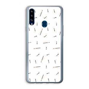 Hipster stripes: Samsung Galaxy A20s Transparant Hoesje