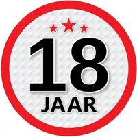 10x 18 Jaar leeftijd stickers rond verjaardag versiering - Feeststickers - thumbnail